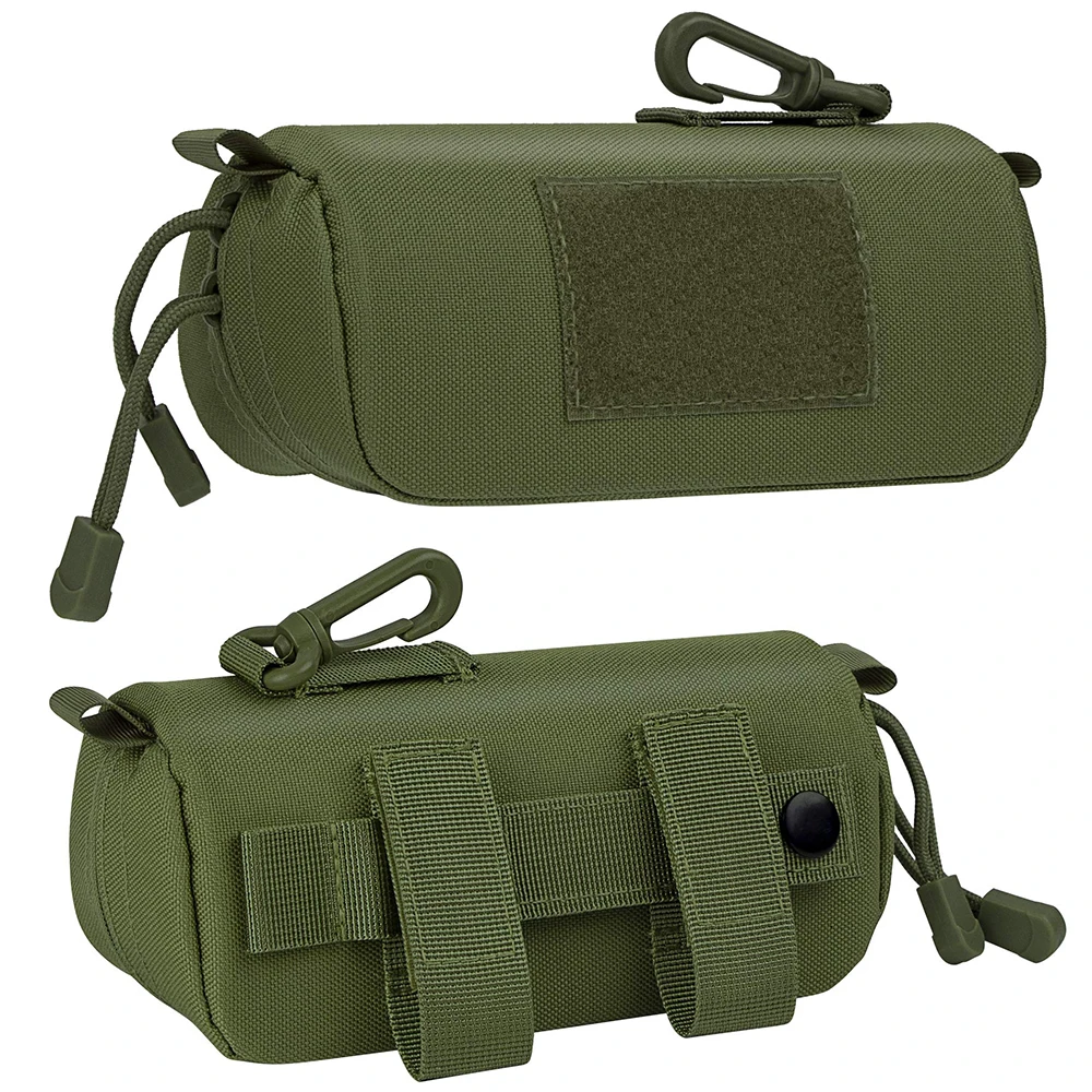 Taktisches MOLLE-Sonnenbrillenetui, halbharte Schale, Brillentasche mit Clip, bruchsicher und universelle Passform für Brillen und Sonnenbrillen