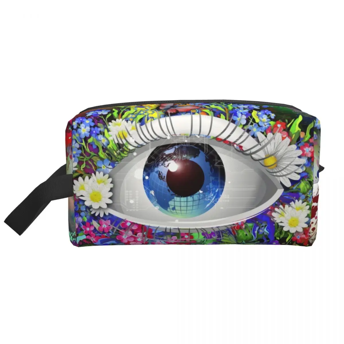 Custom Evil Eye Makeup Bag para Mulheres, Travel Cosmetic Organizer, Cute All Seeing Eye Art Storage Toiletry Bags