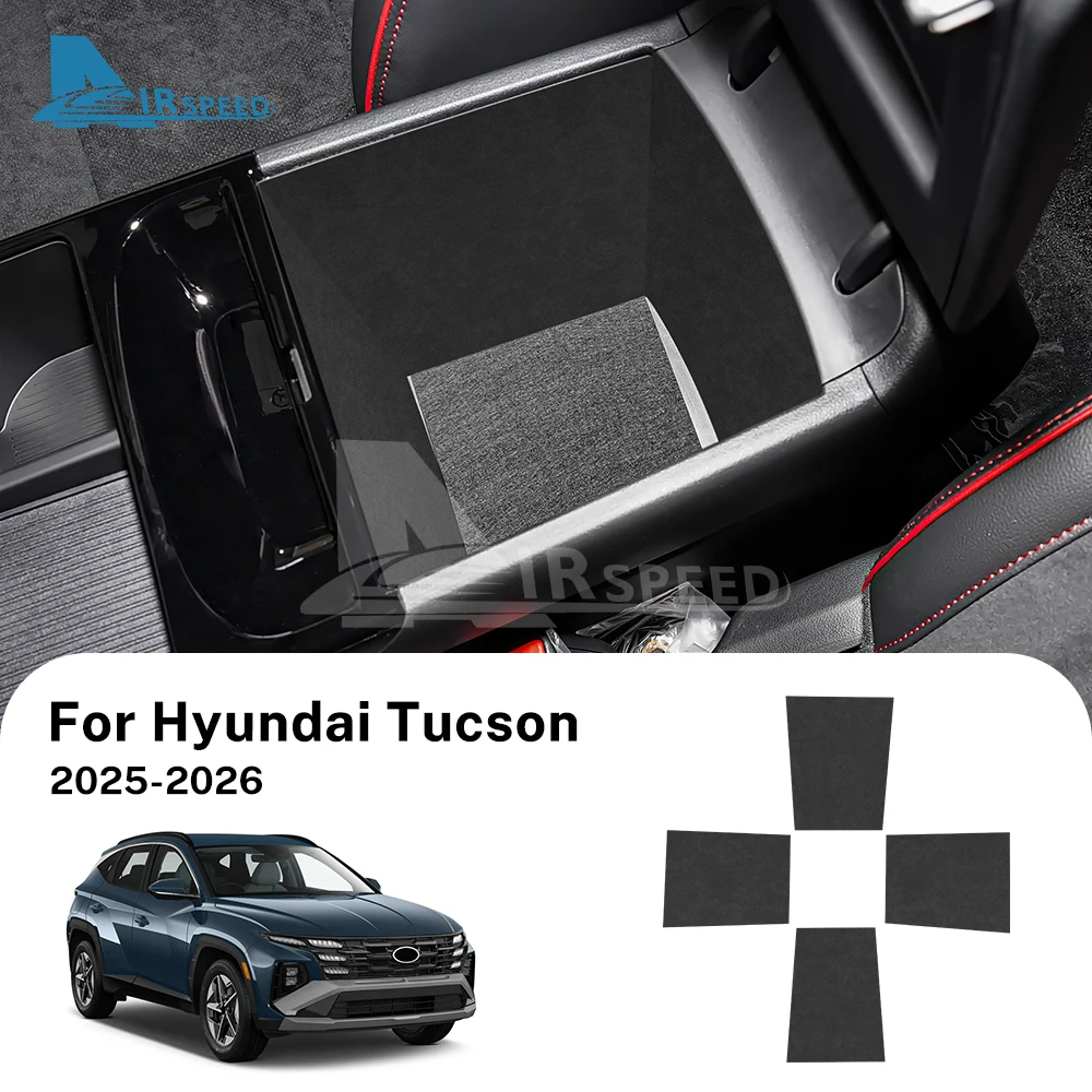 TOP Wildleder Mittelkonsole Armlehnen-Aufbewahrungsbox Ablagefach Aufkleber für Hyundai Tucson NX4 2025 2026 Interieur-Zubehör