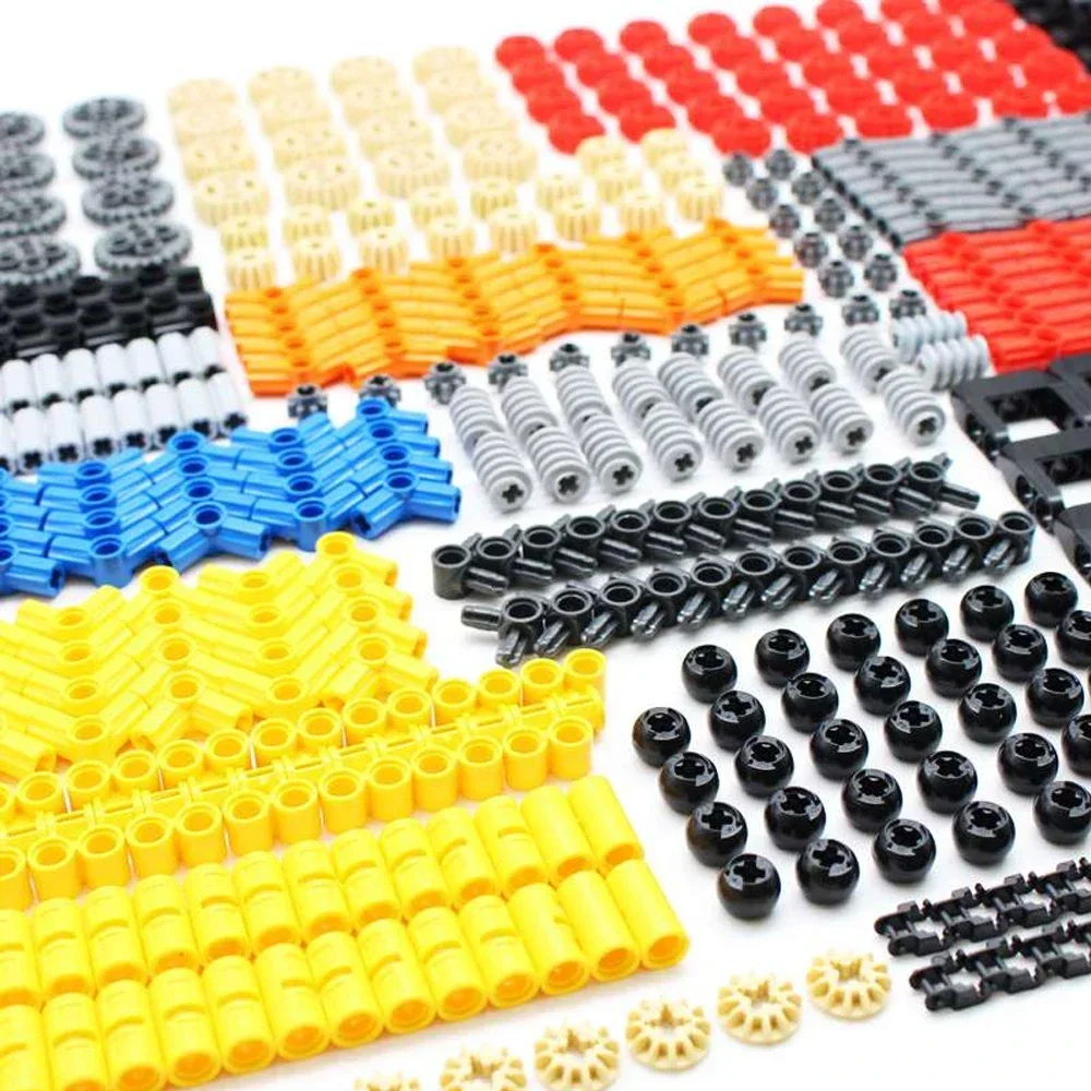 579PCS DIY MOC Bulk Technical Parts Pin Liftarm Bricks Set Axle Connector Gear Tank Link Chain Tracks 3711 57518 Building Blocks