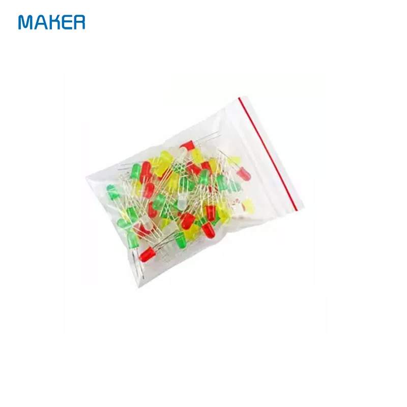 5mm Light-emitting Diode Components Package, Red, Yellow, Green And Dual-colour LEDs 20 Each Total 80 LED Electronic Components