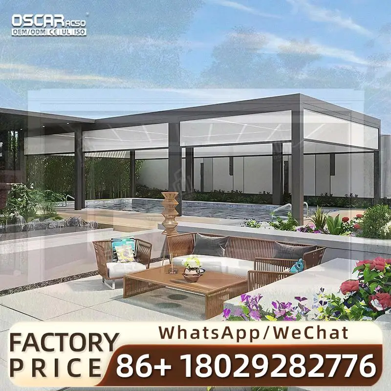 

Outdoor Aluminum Windproof UV Resistant Custom Patio Pavilion for Garden Balcony Terrace Pergola