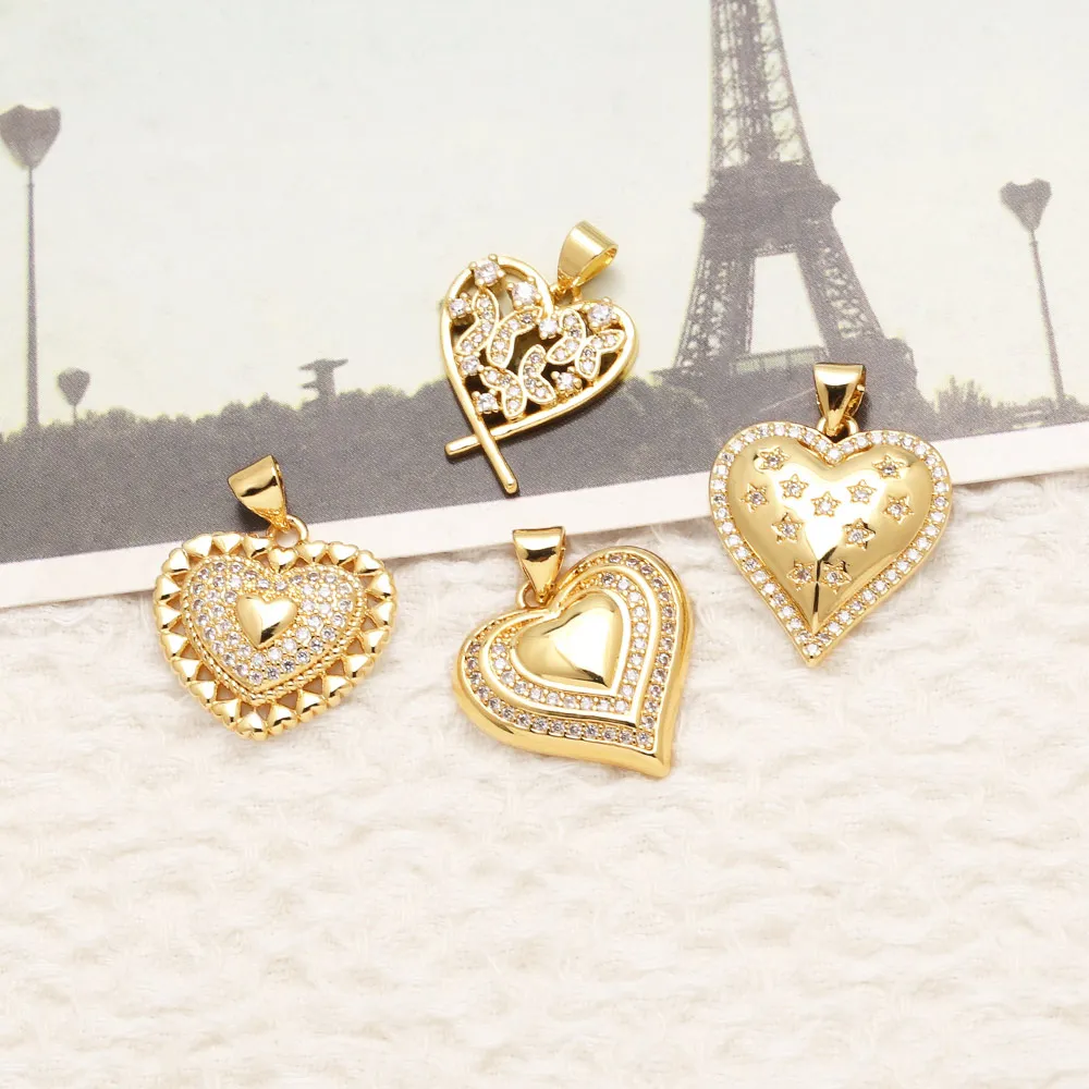 OCESRIO White Crystal Star Heart Pendant for Necklace Copper Butterfly Keychain Purse Charm Jewelry Making Supplies pdta880
