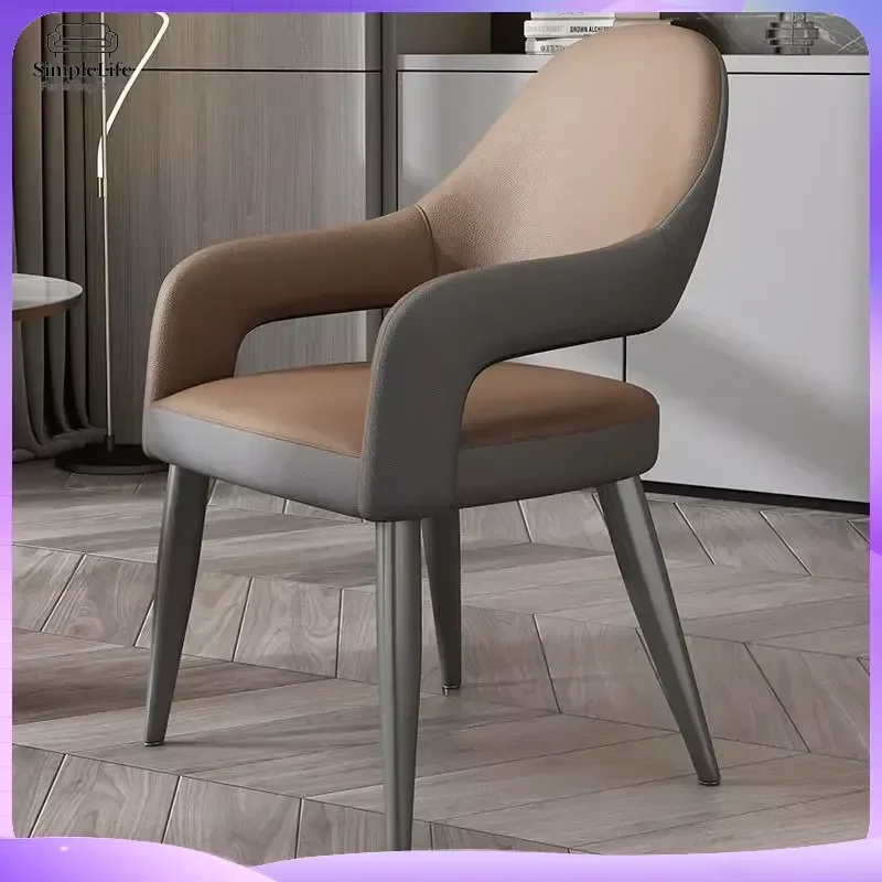 Ergonomic Dining Chair for Home Kitchen Restaurant Modern Backrest Chair with Comfortable Seat Cushion Sturdy Metal Frame