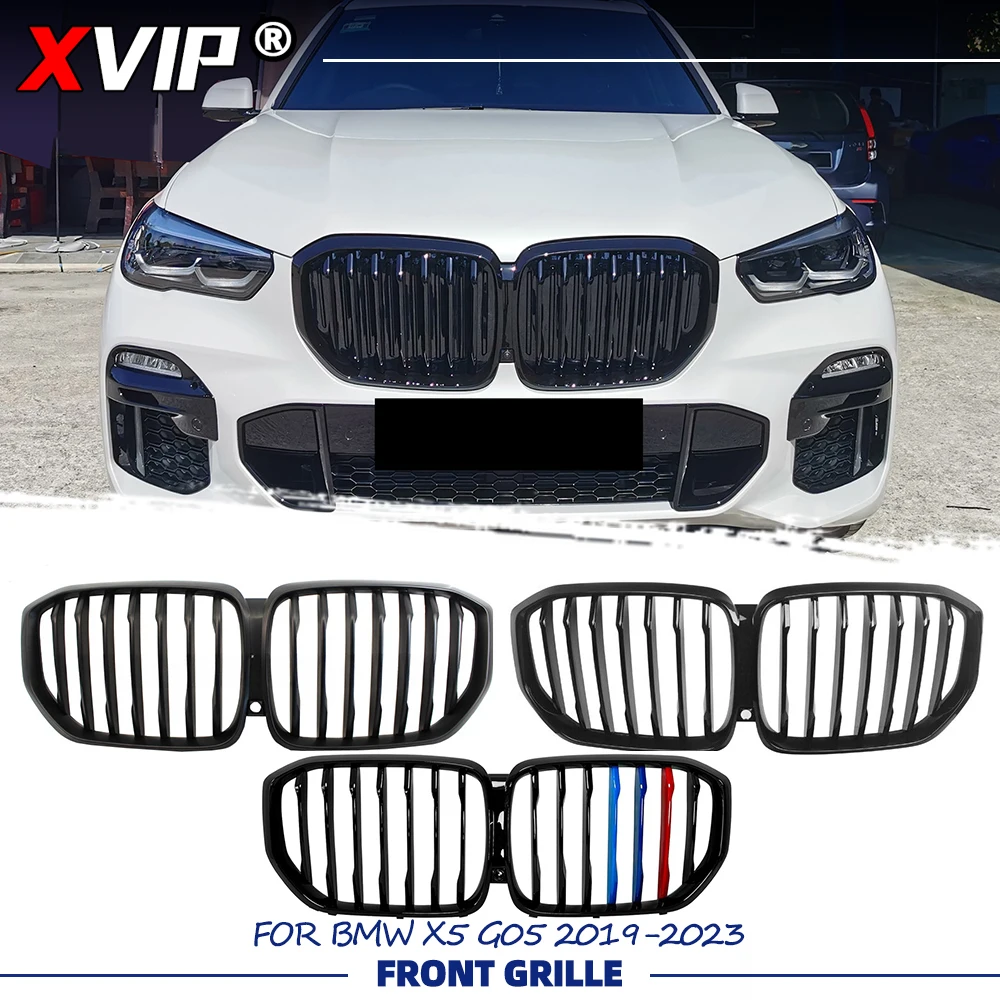 

XVIP для BMW X5 G05 2019-2023: Глянцевые решетки радиатора M-Color, верхние, одинарные, матовые черные, для переднего бампера