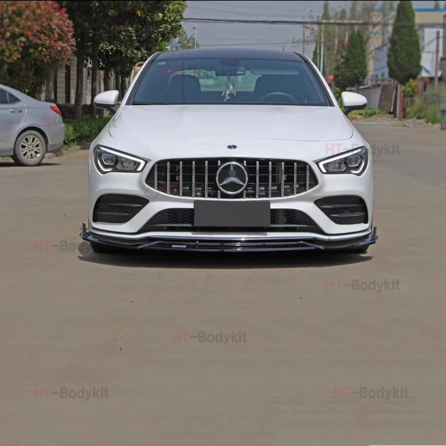 Car Front Bumper Splitter Front Lip Chin Spoiler Diffuser Carbon Fiber For Mercedes Benz C Class W205 C200 C260L 2019-2022 kit