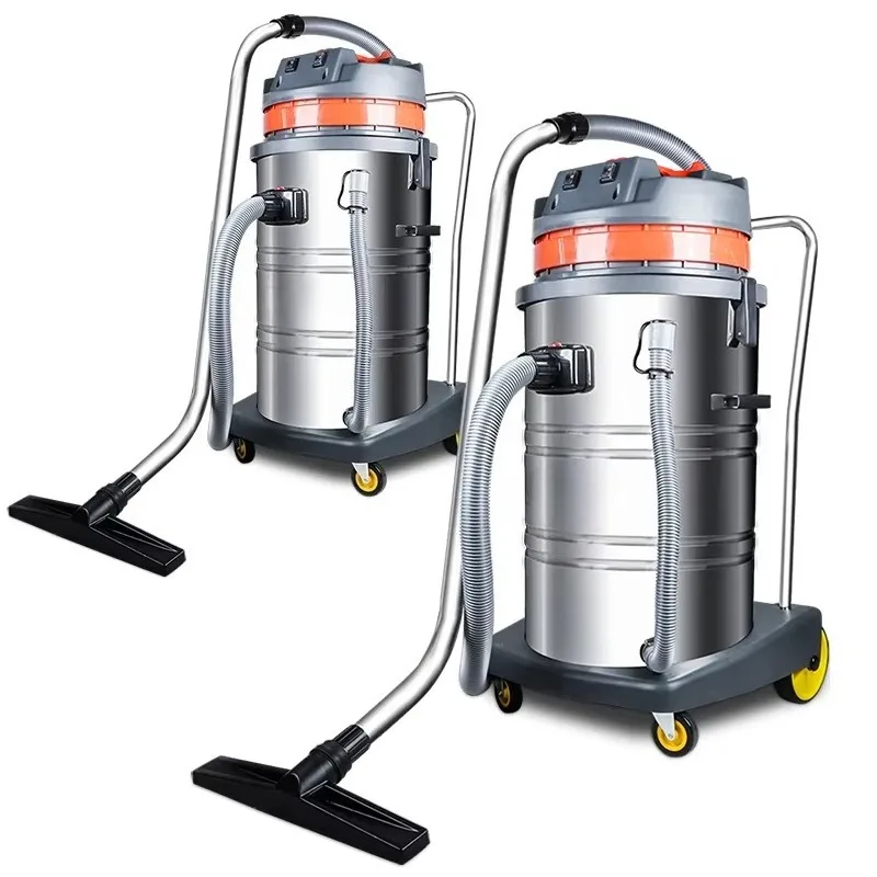 آلة التنظيف الصناعية القوية وعالية الطاقة 2000 واط غسيل السيارات الرطبة والجافة معدات تنظيف الفنادق مكنسة كهربائية 80L