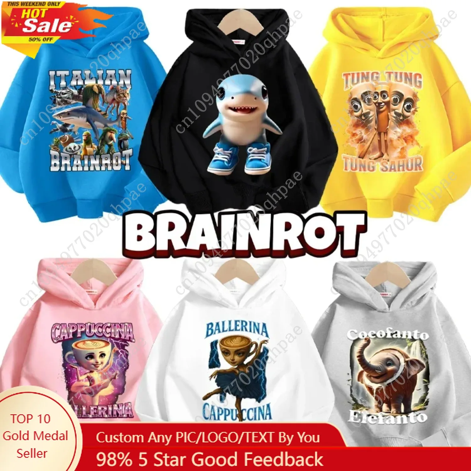 

Italian Brainrot Kids Hoodie Funny Cartoon Graphic Thin Sweatshirts Tung Tungtung Sahur Casuals Long Sleeves Tops Boys Clothes