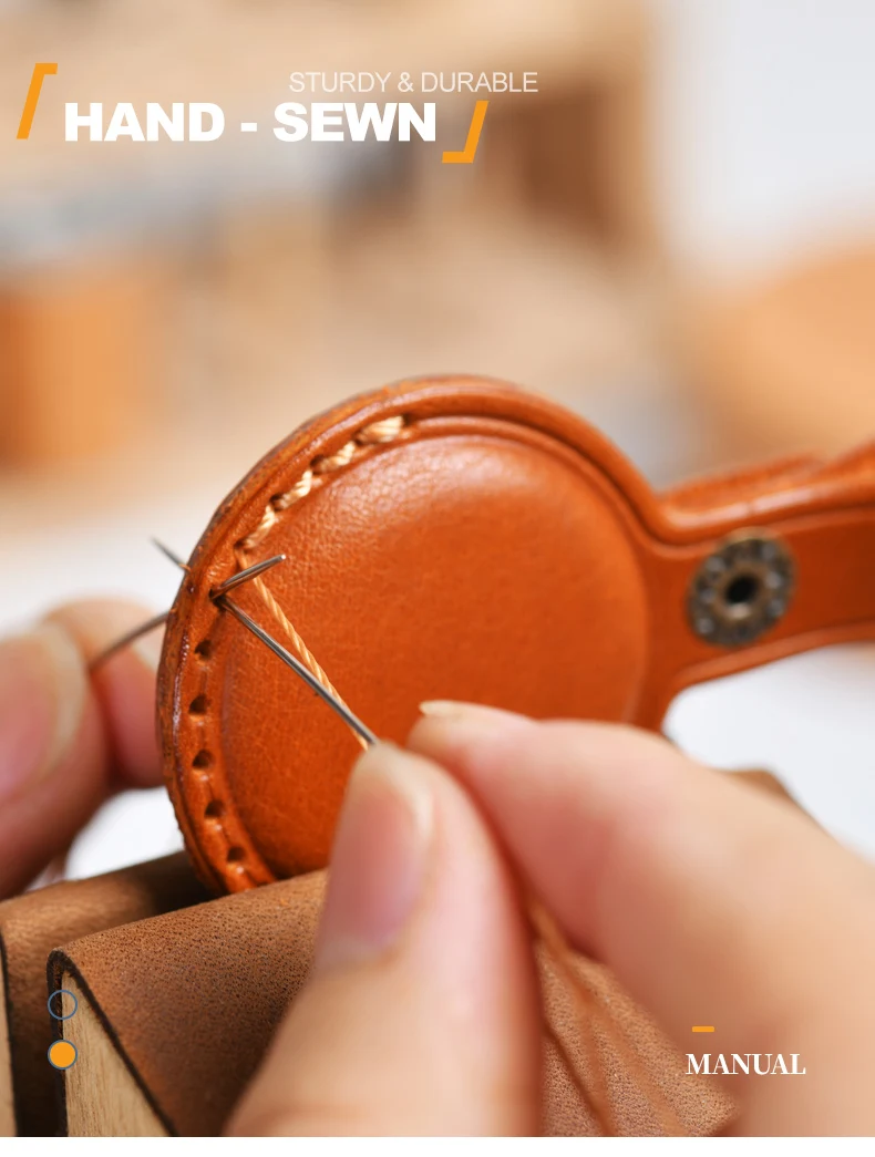 Leder-Schlüsseletui für Apple AirTag Schutzhülle Stoßfeste Schale Tracker-Zubehör für Kinder, Haustiere, Gepäck, Rucksack, Schlüssel – Detail 7