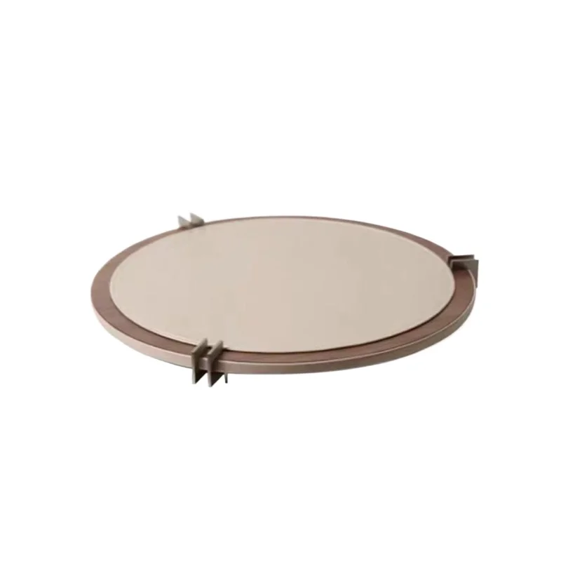 Minimalist Leather Tray Decor Modern Round Serving Dish for Coffee Table Home High-end Tea Tray Luxury Vanity Jewelry Organizer