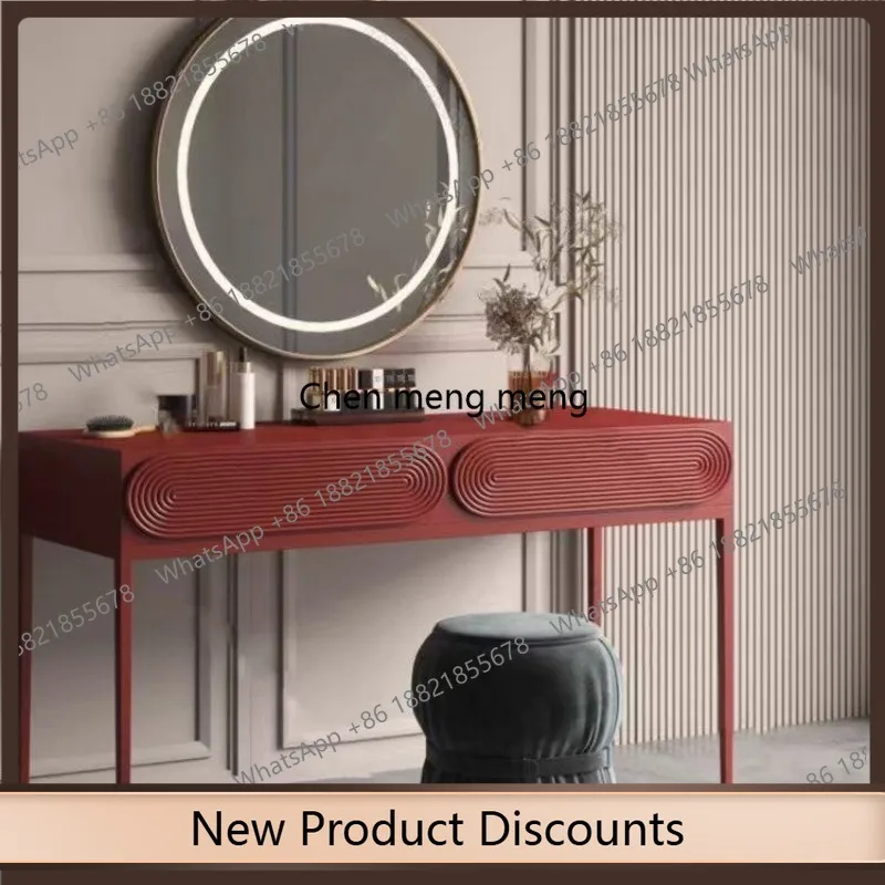 z10Vintage Nordic Drawer Dresser Mirror Set Wood Make Up Dresser Table Bedroom Vanity Storage Tocador