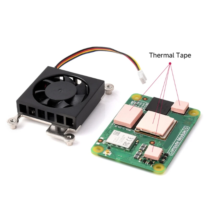 Ventola di raffreddamento CM5 per modulo di elaborazione Raspberry Pi 5 5V 3007 a basso rumore con nastro conduttivo di calore