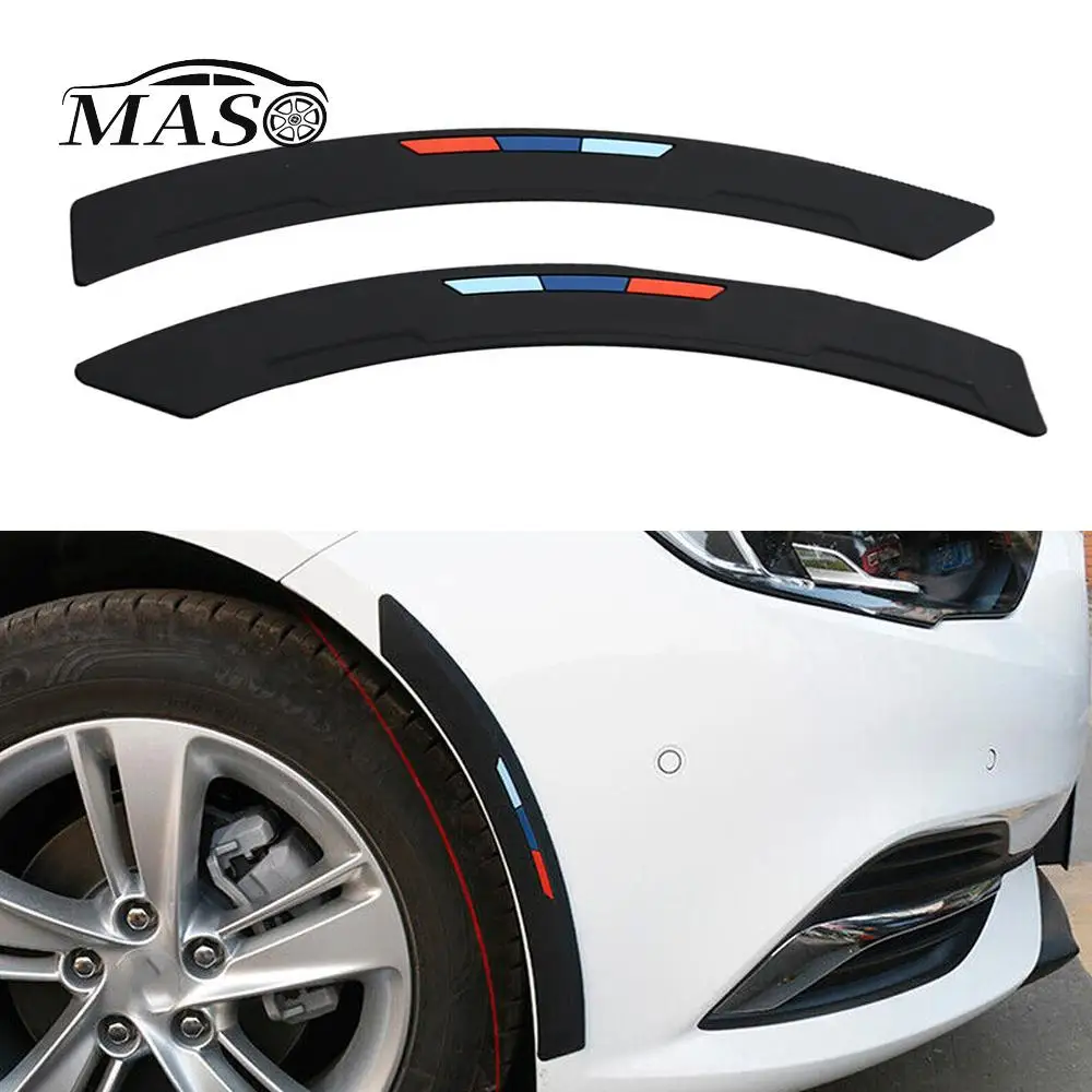 

1 Piar Universal Car Wheel Eyebrow Arch Trim Side Fender Protector Strips Black Rubber