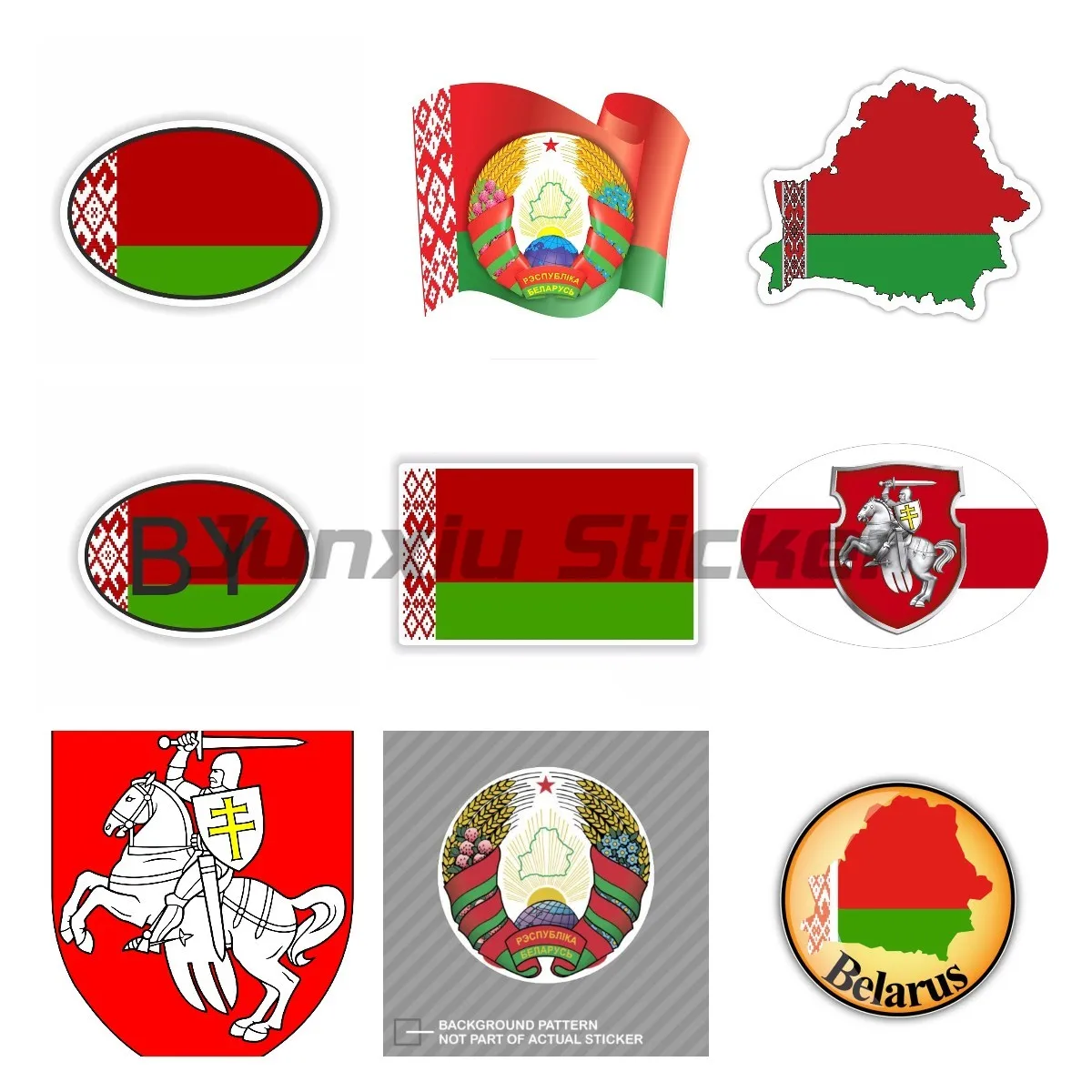 

Belarus Flag Car Sticker Waterproof Accessories on Bumper Rear Window Laptop Vinyl Waterproof Material Decal