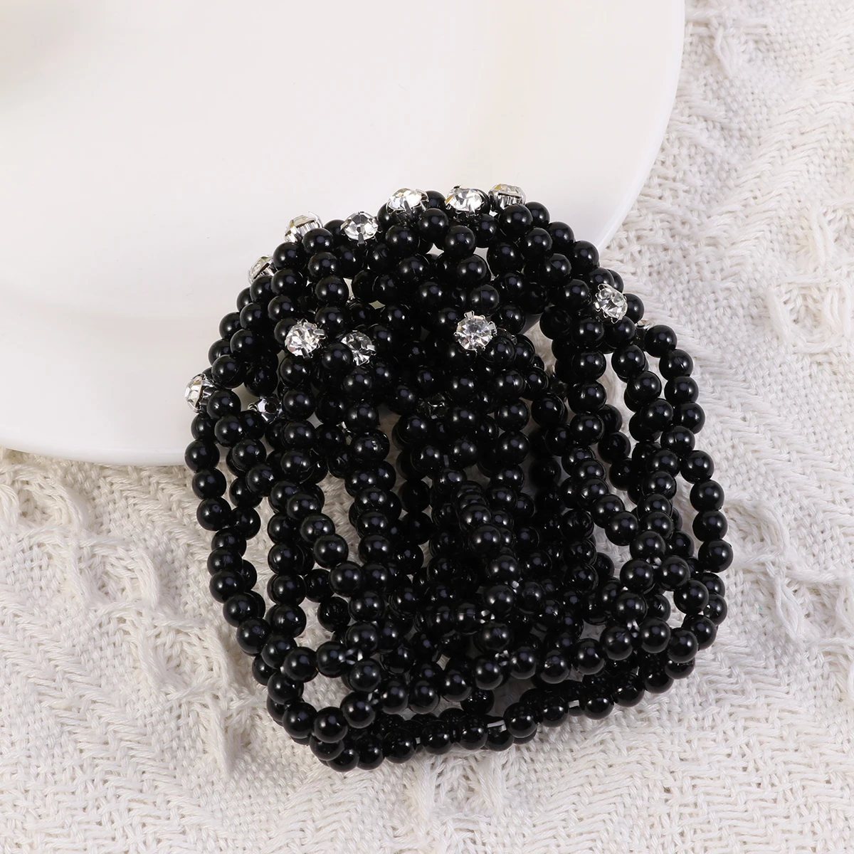 

Эластичные сетчатые чехлы для волос с жемчугом, женские вязаные крючком прически, аксессуары, прочный снуд с жемчугом для длительного использования, защита лета