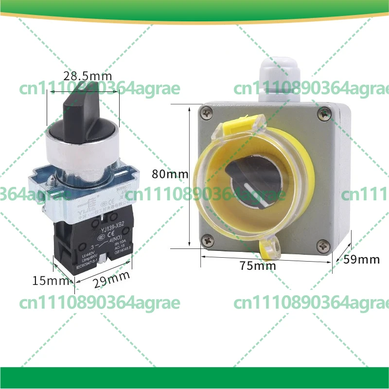 For Cast Aluminum Waterproof Metal Push Button Box,6 Reset Start 3 Hole Stop 1 Control Aluminum Enclosure Parts
