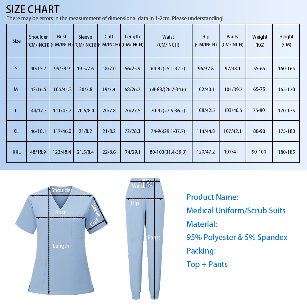 الزي الجراحي المألوف امرأة البوليستر التمريض المقالات دنة المرأة الزي الطبي السراويل مجموعات متعدد الألوان الدعك دعوى