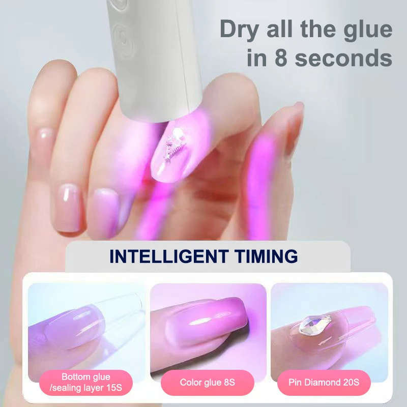 Elektrische nagelboor met UV-lamp Handbediende manicure-pedicureset met 5 slijpkoppen Manicure Grinder Polijstmachine