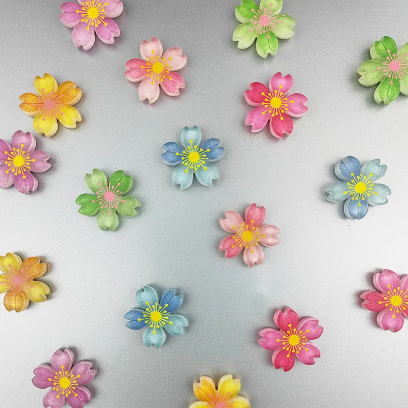 5pcs Cute 2.5cm Sakura Flower Fridge Magnets Refrigerator Home Decoration Arts DIY Kitchen Accessory Floral Magnetic Stickers