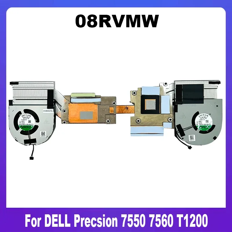 

08RVMW новый оригинальный для DELL Precsion 7550 7560 T1200 вентилятор охлаждения процессора ноутбука GPU кулер вентилятор с радиатором 8RVMW CN-08RVMW