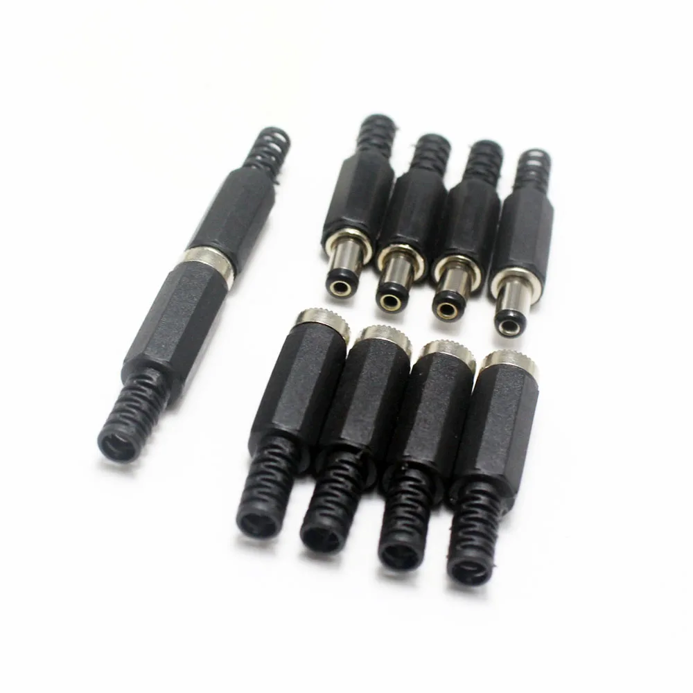 5pcs DC female male Power supply Plug Connectors 5.5mm x 2.1mm 5.5x2.5mm Female male Jack Socket Adapter Wire 5525 5521