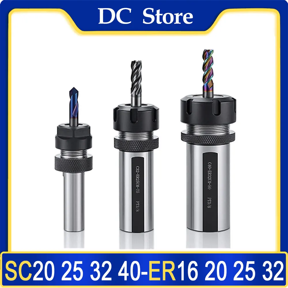 Lathe Extension Rod C20 C25 C32 C40 ER16 ER20 ER25 ER32 CNC Tool Holder High-precision Shock-resistant Tool Drive Extension Bar