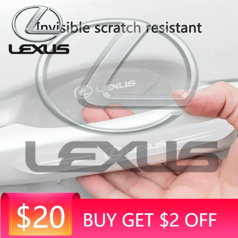 

Emblems 4/8pcs Car Door Handle Bowl Scratch Anti-collision Protection Stickers For Lexus LS LC RZ IS350 ES300 GS350 CT200h GX460