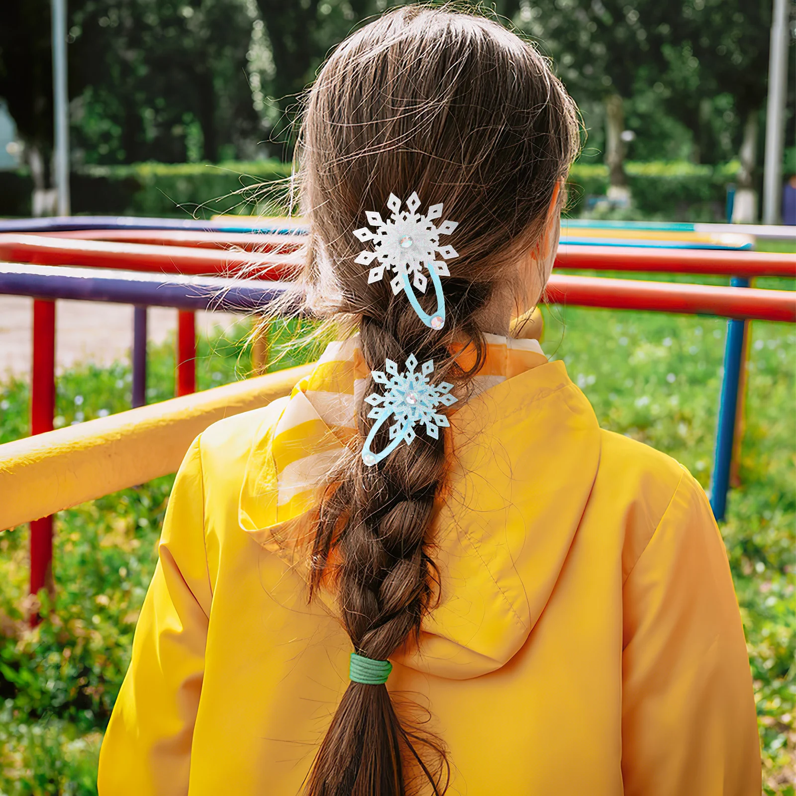 

Snowflake Hairpins Glittery Snap Clips for Girls Winter Holiday Styling Fashion Accessories Travel Easy Use