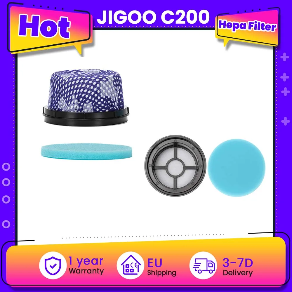 Filtre HEPA JIGOO C200, remplacement haute performance pour aspirateur sans fil