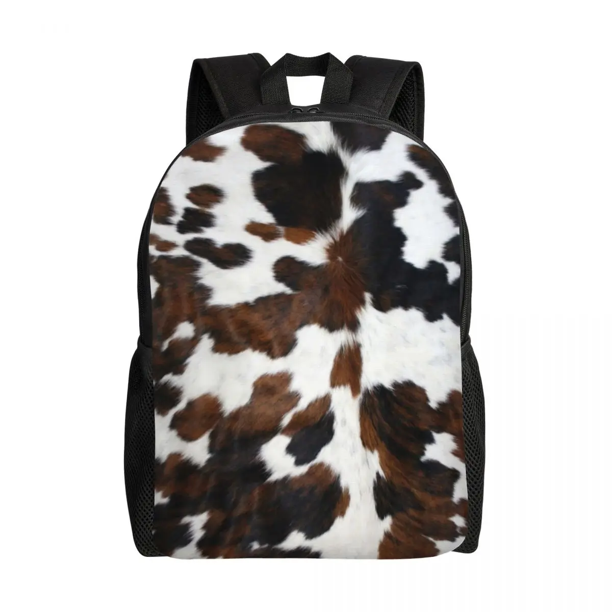 

Cowhide Texture Backpack for Men Women Waterproof College School Animal Hide Leather Bag Print Bookbag