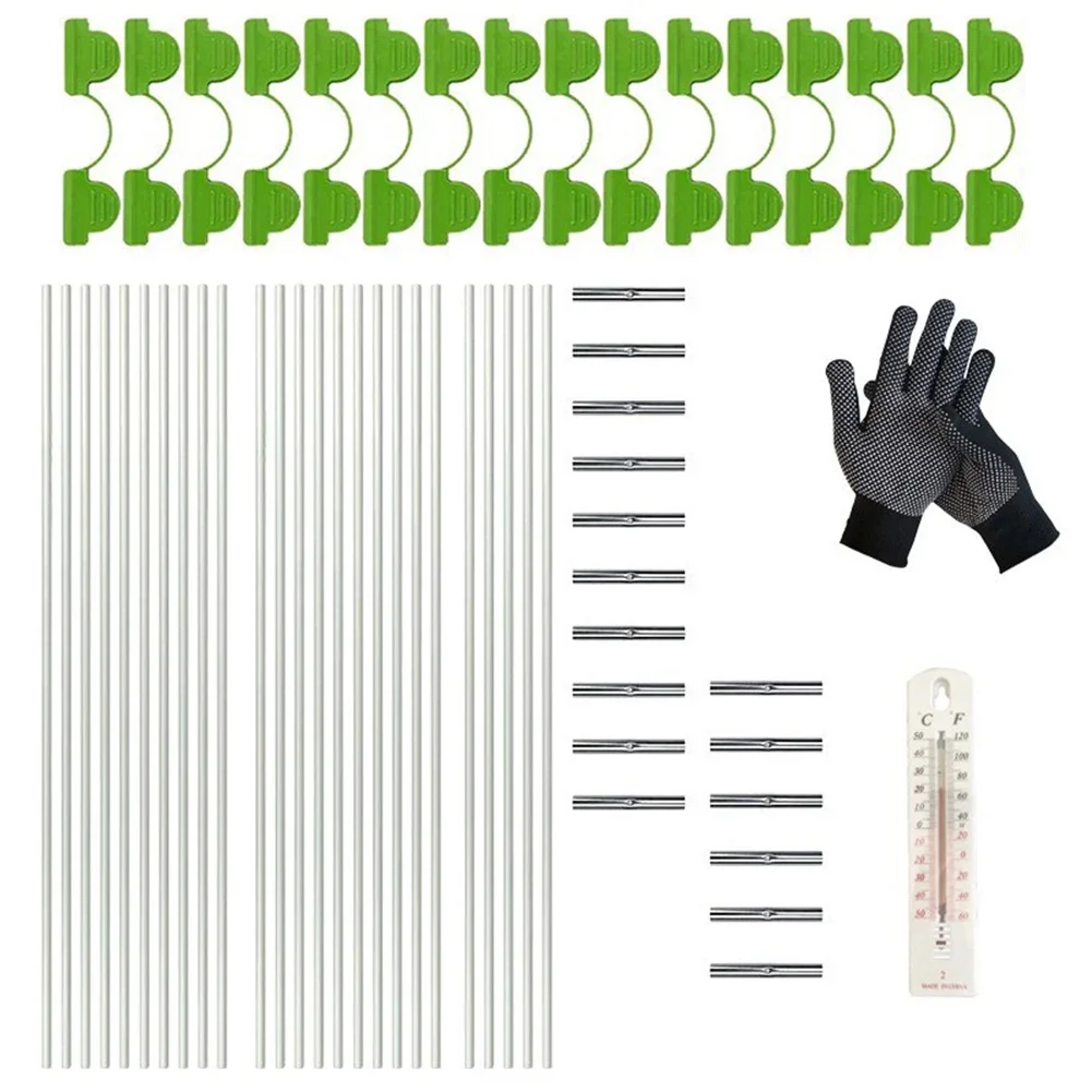 Fibreglass Greenhouse Tunnel Frame Protect Plants from Frost  Birds  and Sunlight Complete Package with Thermometer and Gloves