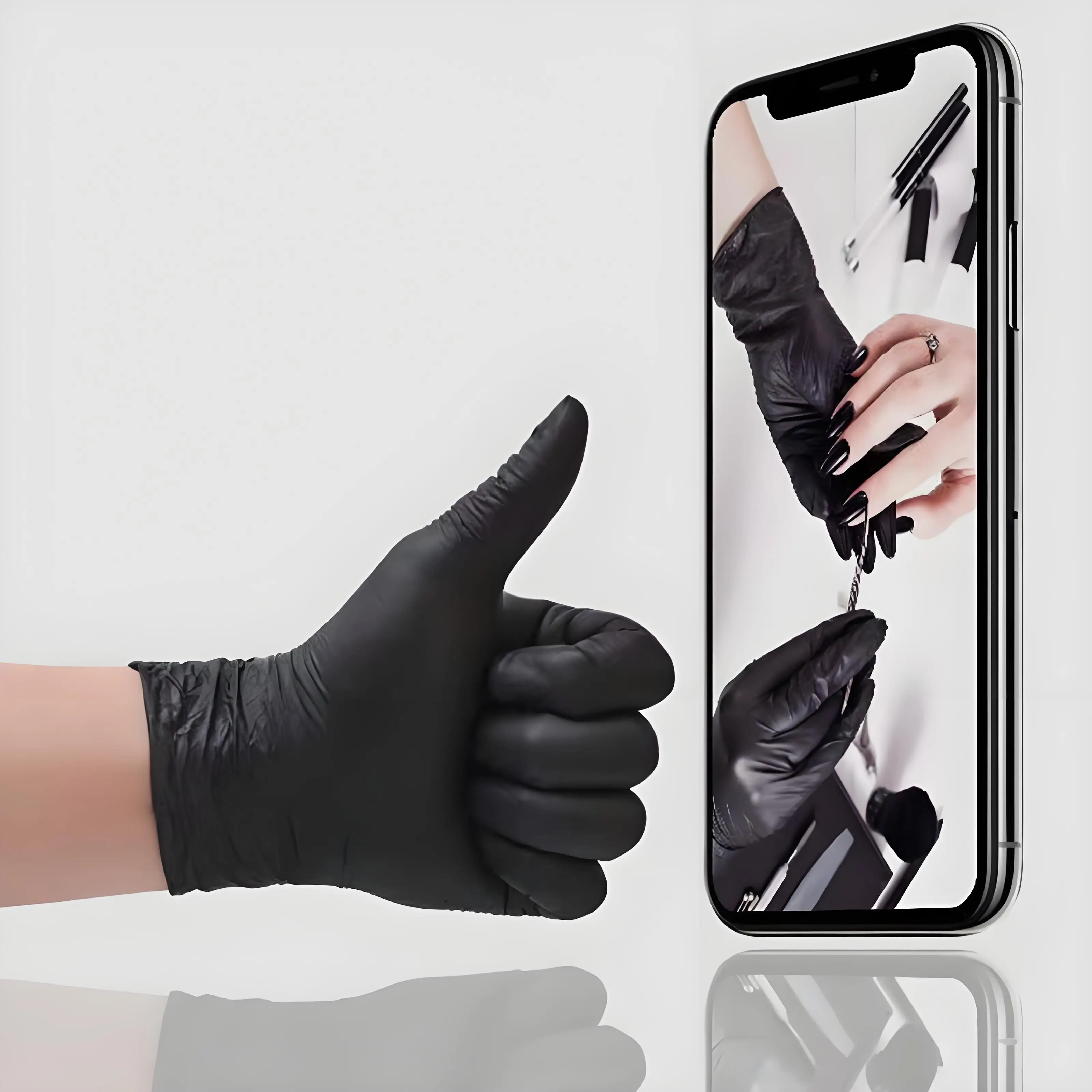 قفازات نتريل سوداء للاستعمال المنزلي لمرة واحدة ، قفازات من كلوريد البولي فينيل خالية من اللاتكس ، مقاومة للساكنة ، البستنة ، العناية بالحيوانات الأليفة ، أعمال الوشم ، مقاومة للزيت ، عبوة