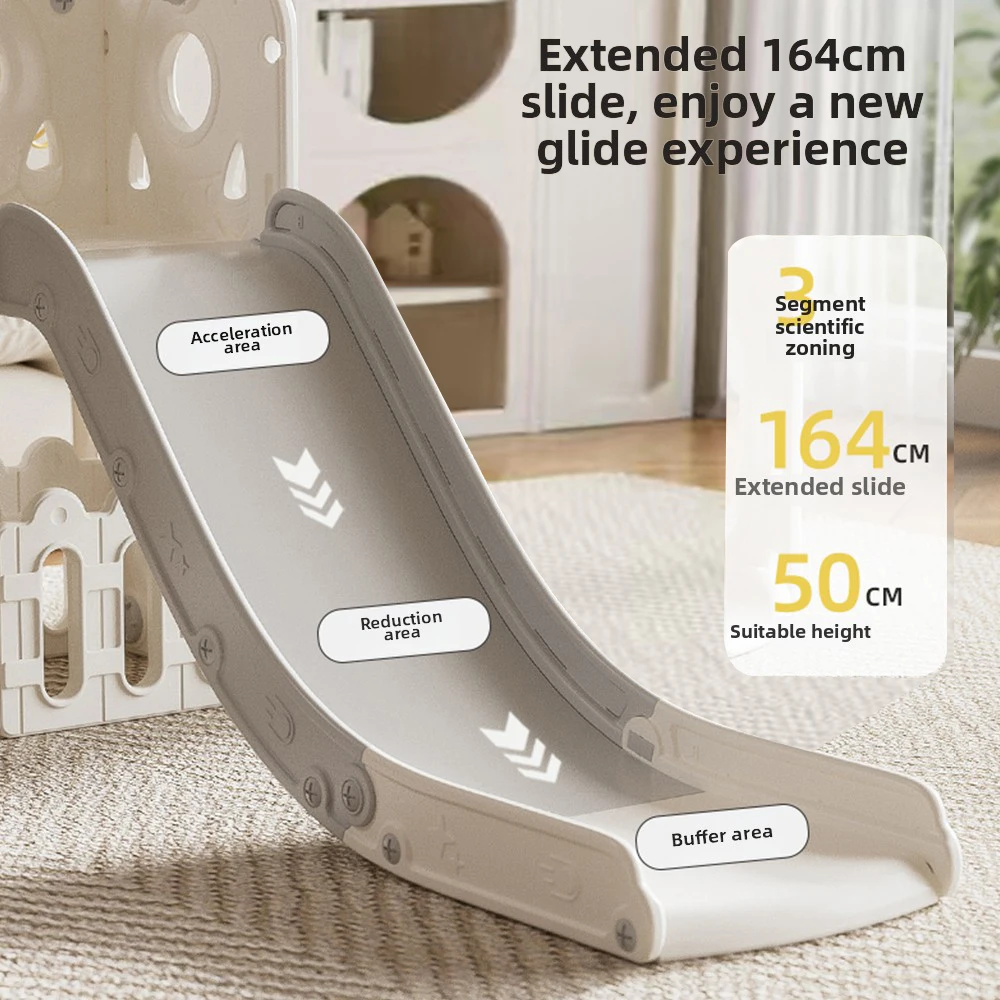 Babyrutsche Kleinkind Rutschfeste Sicherheitsgeländer Innenbereich Wohnzimmer Spielzeug für 1-3 Jahre Alte, Kinderrutsche mit Schaukel und Basketballkorb