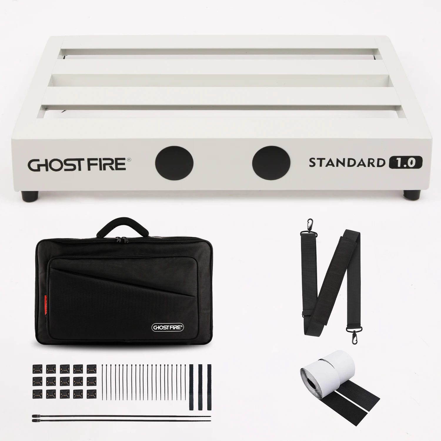 Ghost Fire V Series White color Guitar Effector Board Stand Aluminum Alloy Effect Pedalboard Guitar Pedal Board with bag