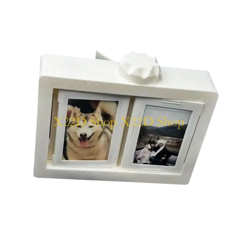 X22D 360 Degree Rotatable Photo Display Frame Desktop Plastic Picture Organiser Album