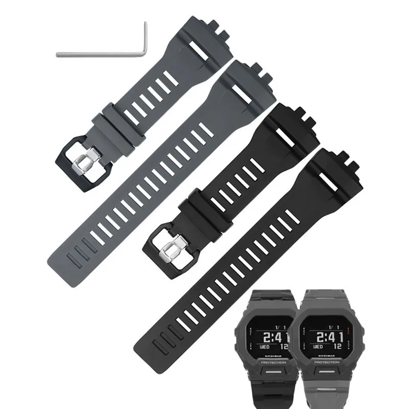 

WatchBand Bracelet For G-SHOCK Casio GBD-200-1A GBD-200RD-4 Soft Silicone Strap Black Watch Belt Waterproof Sports Strap GBD 200