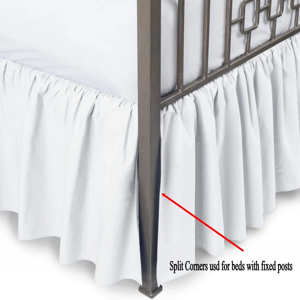 Elastic Band Bed Skirt Split Corners with Platform 36cm Drop Wrinkle Bed Skirts Dust Home Hotel