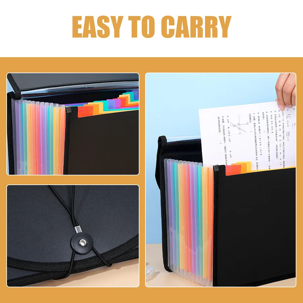 2pcs Pvc File Folder Portable Lightweight Wear-Resistant Plastic Folder For Documents Papers Receipts Business Cards Multi-Layer