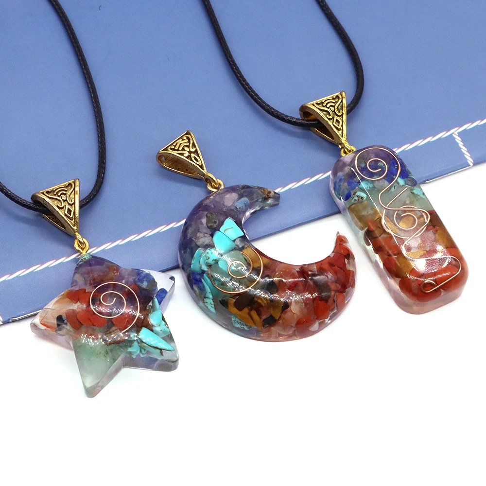 Energy Generator Orgone Crystal Necklace Healing Reiki Stone Yoga Meditation Spiritual 7 Chakra Jewelry Amulet Pendant Wholesale