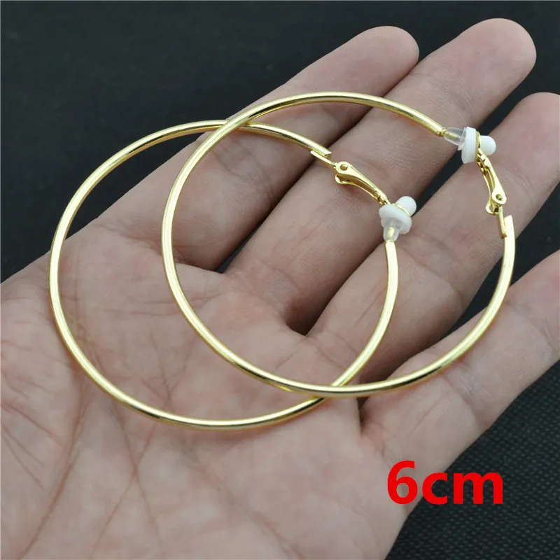 Clip-Ohrringe für Damen ohne Piercing, super groß, klein, großer Kreis, Roségold, Silber, Schwarz, Überzug, klassischer Trend, Übertreibung