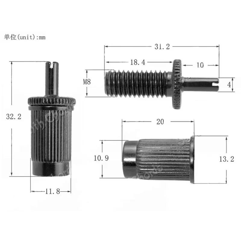 Ponteiras para guitarra elétrica, ponteiras com 10 peças, cromadas e pretas para escolher, acessórios para instrumentos musicais