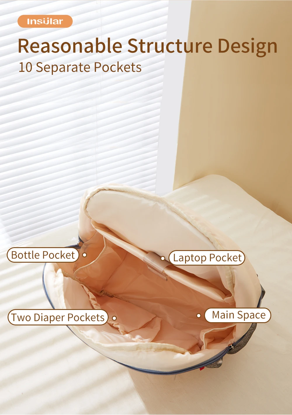 INSULAR Mummy Backpacks Baby Diaper Nappy Bags Maternity Storage Handbag Outdoor Mommy Travel Packs Waterproof Multi-functional