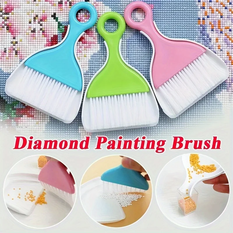 1pc Diamond Painting Cleaning Brush Kit, DIY Sweep Accessory, Easy-Grip Handheld Dustpan Tool For Art Crafts, With Multi