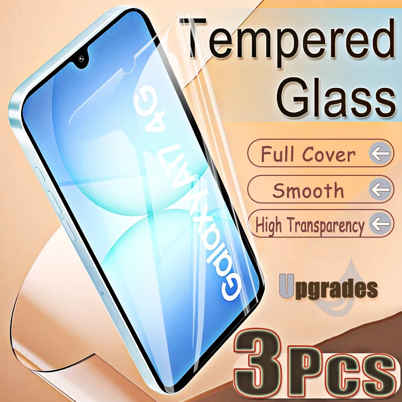 

Защитная пленка из закаленного стекла 9H с функцией разблокировки по отпечатку пальца для Samsung Galaxy A17 4G A 17, 3 шт., защита от взрыва, HD-качество