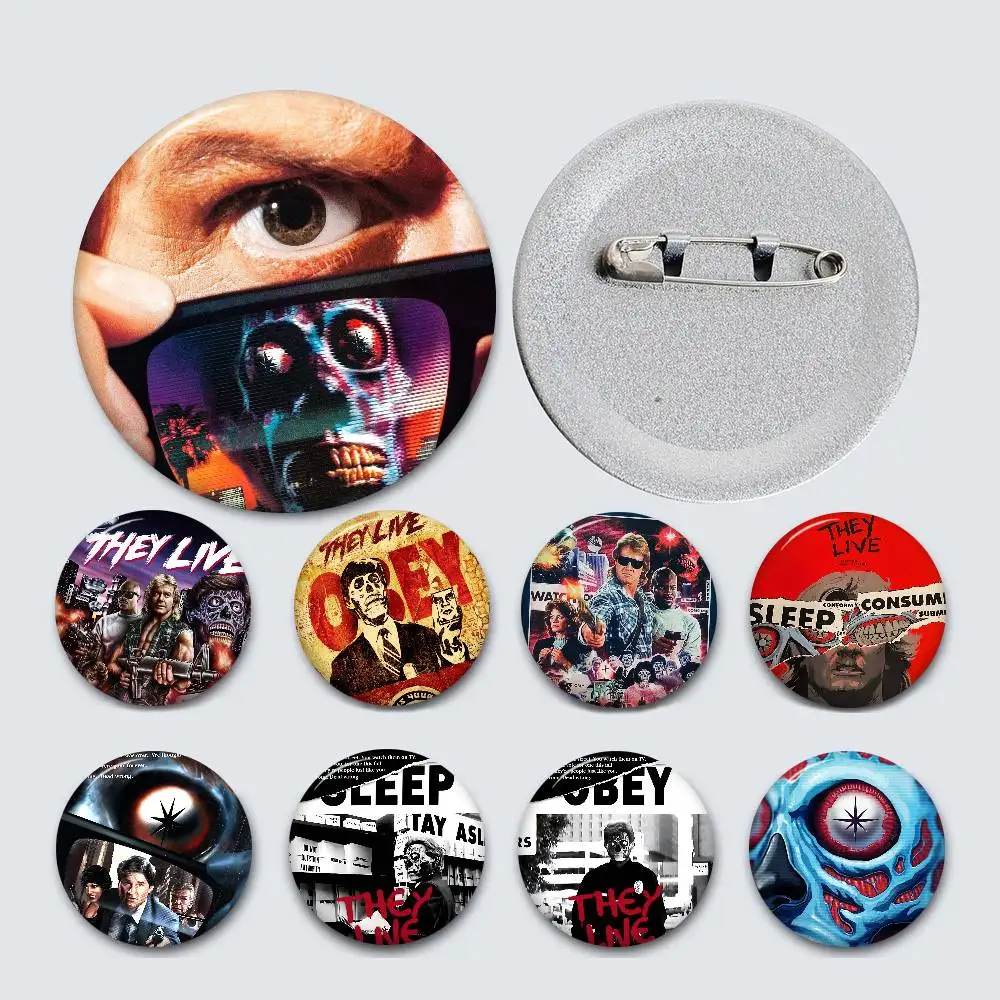 هم يعيشون الفيلم الكلاسيكي جون كاربنتر أنيمي دبابيس لطيف الكرتون شارة سترة الجينز التلبيب دبوس هدية الملحقات