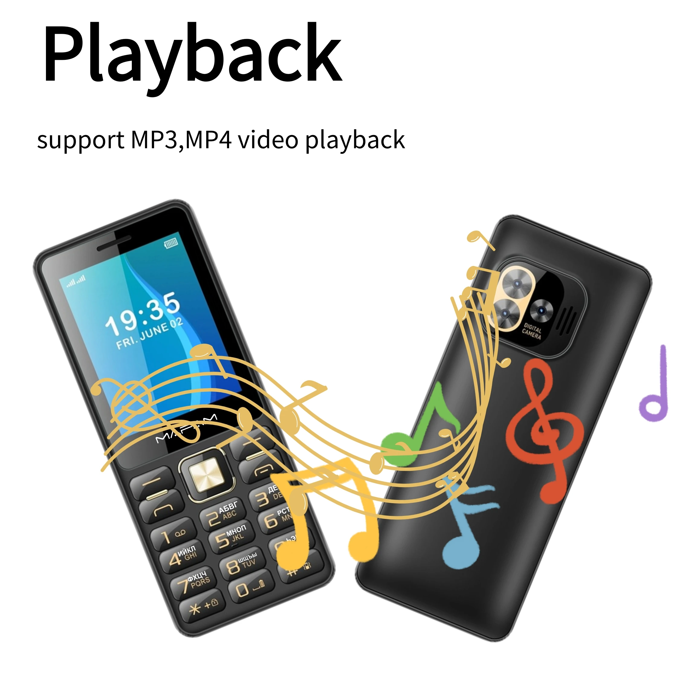 Mafam H7350 2G Classic feature Phone Affordable 2.8" Display Triple SIM Basic Mobile with strong Signal Speed Dial Torch Durable