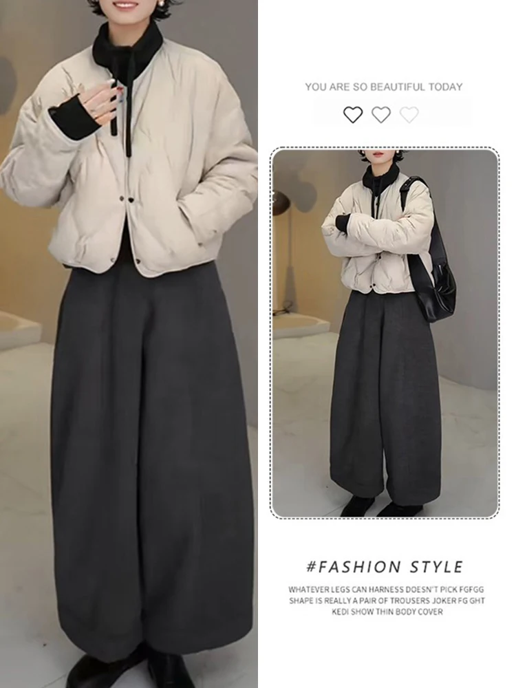 

Повседневная утепленная хлопковая куртка в корейском стиле, женское зимнее пальто 2025 года, новинка, высококачественное, с круглым вырезом, для женщин