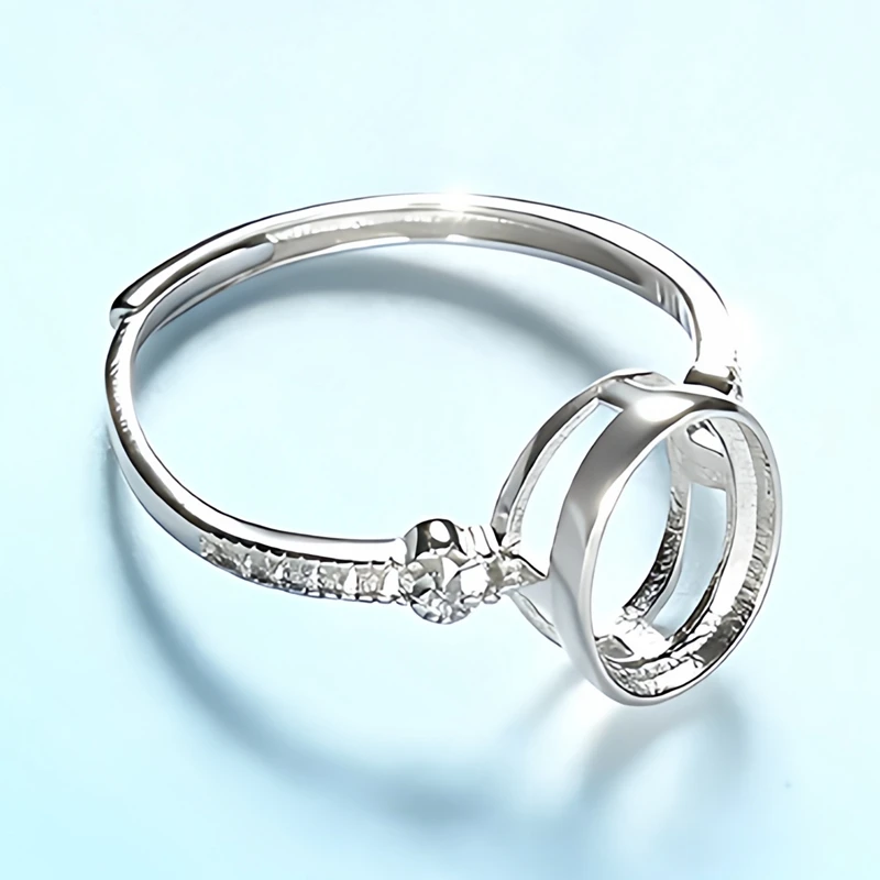 

Кольцо из стерлингового серебра 925 пробы с полукреплением, красивый дизайн, модный модный женский стиль, нефритовый драгоценный камень, 7x9 мм, овальная огранка