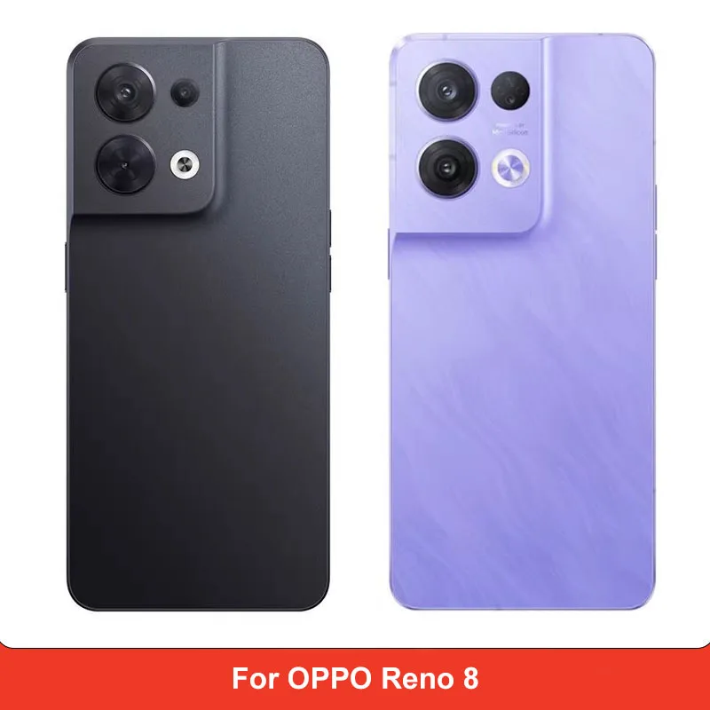 Battery Back Cover for oppo reno8 PC Material reno 8 back cover with Camera Lens Adhesive Repair Replacement Part