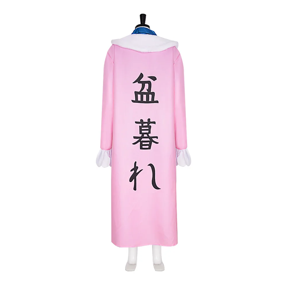 Anime Bentham Cosplay Costume Impel Down LEVEL5.5 Clone-Clone Fruit Pink Cloak Jumpsuits Uniform Man Woman Halloween Party Suit